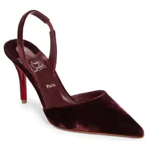 Christian Louboutin APOSTROPHA SLING 80 Slingback Heels Sandals Pumps Shoes - Picture 1 of 15